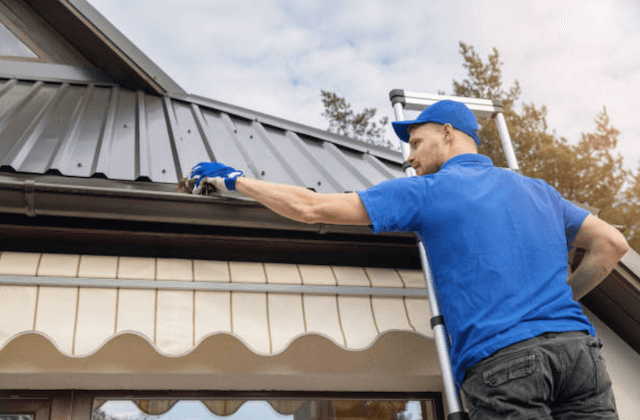 gutter cleaning in brick